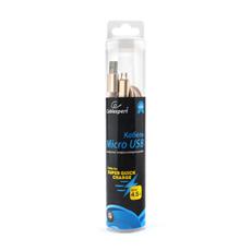 Кабель USB 2.0 Cablexpert CC-U-mUSB01Gd-3M, AM/microB, серия Ultra, длина 3м, золотой, блистер Cablexpert CC-U-mUSB01Gd-3M фото, купить, цена, магазин