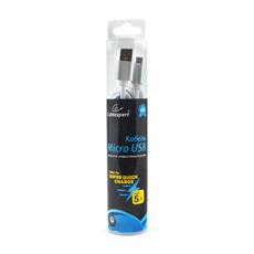 Кабель USB 2.0 Cablexpert CC-U-mUSB02S-3M, AM/microB, серия Ultra, длина 3м, серебристый, блистер Cablexpert CC-U-mUSB02S-3M фото, купить, цена, магазин