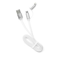 Кабель USB 2.0 Cablexpert CC-mAPUSB2w1m, AM/microBM 5P - iPhone lightning, 1м, комбо кабель, алюминиевые разъемы, белый, блистер Cablexpert CC-mAPUSB2w1m фото, купить, цена, магазин