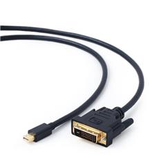 Кабель mDP->DVI Cablexpert CC-mDPM-DVIM-6, 20M/25M, 1.8м, черный, позол.разъемы, пакет Cablexpert CC-mDPM-DVIM-6 фото, купить, цена, магазин