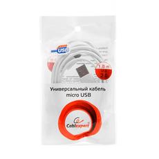 Кабель USB 2.0 Cablexpert CC-mUSB2-AMBM-6W, AM/microBM 5P, 1.8м, белый, пакет Cablexpert CC-mUSB2-AMBM-6W фото, купить, цена, магазин