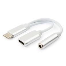Переходник USB Cablexpert CCA-UC3.5F-02-W, USB Type-C/Jack3.5 F+ Type-C F, блистер Cablexpert CCA-UC3.5F-02-W фото, купить, цена, магазин