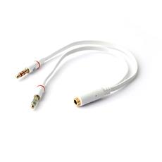 Кабель аудио Cablexpert CCAB-02-35F2M-0.2MB. 3.5 джек 4pin(F)/2х 3.5 джек(M) наушники и микрофон, 0.2м, белый, блистер Cablexpert CCAB-02-35F2M-0.2MB фото, купить, цена, магазин
