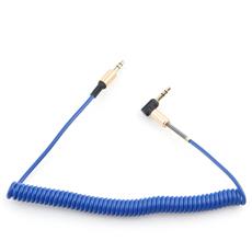 Кабель аудио 90? спиральный Cablexpert CCAB-02-35MMLC-1.8MU. 3.5 джек (M)/3.5 джек (M), синий, 1.8м, блистер Cablexpert CCAB-02-35MMLC-1.8MU фото, купить, цена, магазин