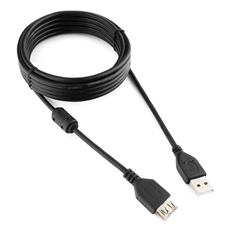 Кабель удлинитель USB2.0 Pro Cablexpert CCF-USB2-AMAF-10, AM/AF, 3м, экран, феррит.кольцо, черный, пакет Cablexpert CCF-USB2-AMAF-10 фото, купить, цена, магазин