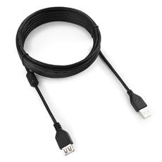 Кабель удлинитель USB2.0 Pro Cablexpert CCF-USB2-AMAF-15, AM/AF, 4.5м, экран, феррит.кольцо, черный, пакет Cablexpert CCF-USB2-AMAF-15 фото, купить, цена, магазин