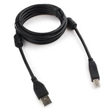 Кабель USB 2.0 Pro Cablexpert CCF2-USB2-AMBM-6, AM/BM, 1.8м, экран, 2феррит.кольца, черный, пакет Cablexpert CCF2-USB2-AMBM-6 фото, купить, цена, магазин