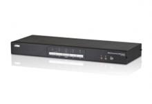 Переключатель, электрон., KVM+Audio+USB 2.0, 1 user USB+2xDVI => 4 cpu USB+8xDVI, со шнурами USB/DVI Dual Link 4х1.8м.+DVI Dual Link 4х1.8м., 2560x1600, настол. Aten CS1644A фото, купить, цена, магазин
