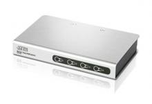 Переключатель, электрон., KVM, 1 user PS2+VGA => 4 cpu PS2/USB+VGA, со шнурами PS2 2х1.2+2х1.8м., 2048x1536, настол., исп.спец.шнуры, без OSD, некаскад., Aten CS74ECZ фото, купить, цена, магазин