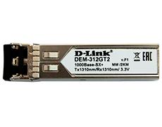 1-port mini-GBIC 1000Base-SX+ Multi-mode Fiber Transceiver (LC, up to 2km, support 3.3V power) D-Link DEM-312GT2 фото, купить, цена, магазин