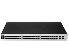 48-port UTP 10/100Mbps + 2-port 10/100/1000BASE-T + 2 combo 1000BASE-T/SFP, xStack L3 Managed Switch, 19 D-Link DES-3852 фото, купить, цена, магазин