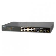 16-Port 10/100TX 802.3at High Power POE + 2-Port Gigabit TP/SFP Combo Managed Ethernet Switch (220W) Planet FGSW-1816HPS фото, купить, цена, магазин