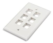 Hyperline FP-U-6-WH Лицевая панель 70x115 мм для 6-и вставок типа Keystone Jack Hyperline FP-U-6-WH фото, купить, цена, магазин