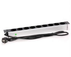 KRAULER блок розеток GPC-A30-09 для шкафов GPC, KRC и KRS, 9шт. розеток с заземлением, ширина 19 Krauler GPC-A30-09 фото, купить, цена, магазин