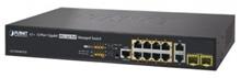 IPv4/IPv6 L2+/L4 Managed 8-Port 802.3at High Power PoE Gigabit Ethernet Switch + 2-Port 100/1000SFP + 2-Port 10/100/1000T RJ45 (240W) Planet GS-5220-8P2T2S фото, купить, цена, магазин