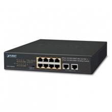 8-Port 10/100/1000T 802.3at PoE + 2-Port 10/100/1000T Desktop Switch (120W PoE Budget, Standard/VLAN/Extend mode, 10-inch and rack-mountable) Planet GSD-1008HP фото, купить, цена, магазин