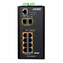 IP30 L2/L4 SNMP Manageable 8-Port Gigabit POE+(AT) Switch + 2-Port Gigabit SFP Industrial Switch (-40 to 75 C) Planet IGS-10020HPT фото, купить, цена, магазин