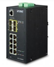 IP30 Industrial 8* 1000TP + 4* 100/1000F SFP Full Managed Ethernet Switch (-40 to 75 degree C, 2*DI, 2*DO, 12V-72VDC IN) Planet IGS-12040MT фото, купить, цена, магазин