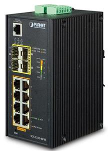 IP30 Industrial L2+/L4 8-Port 1000T 802.3at PoE+ 4-port 100/1000X SFP Full Managed Switch (-40 to 75 C, dual redundant power input on 48~56VDC terminal block, D Planet IGS-5225-8P4S фото, купить, цена, магазин
