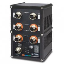 IP67-rated Industrial L2+ 4-Port 10/100/1000T M12 802.3at PoE + 2-Port 10/100/1000T M12 Managed Ethernet Switch (-40~75 degrees C) , ERPS Ring, 1588 Planet IGS-604HPT-M12 фото, купить, цена, магазин