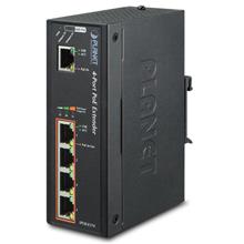 IP30 Industrial 1-Port 60W Ultra POE to 4-Port 802.3af/at Gigabit POE Extender (-40 to 75 C) Planet IPOE-E174 фото, купить, цена, магазин