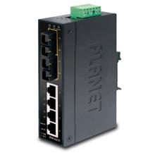 IP30 Slim Type 4-Port Industrial Ethernet Switch + 2-Port 100Base-FX(15KM) (-40 - 75 C) Planet ISW-621TS15 фото, купить, цена, магазин