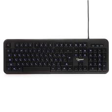 Клавиатура с подстветкой Gembird KB-200L, USB, черный, 104 клавиши, подсветка синяя, кабель 1.45м Gembird KB-200L фото, купить, цена, магазин