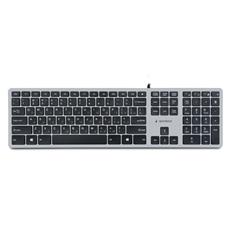 Клавиатура Gembird KB-8420, USB, сер., 109 кл., м/медиа, ножничный механизм, бесшумная, каб. 1.5м Gembird KB-8420 фото, купить, цена, магазин