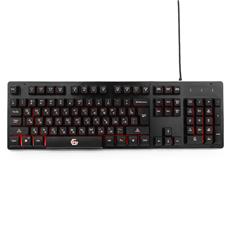 Клавиатура игровая Gembird KB-G400L, USB, черный, металлический корпус, 104 клавиши, подсветка 3 цвета, FN клавиши, кабель тканевый 1.75м Gembird KB-G400L фото, купить, цена, магазин