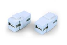 Hyperline KJ1-USB-A2-WH Вставка формата Keystone Jack с проходным адаптером USB 2.0 (Type A) Hyperline KJ1-USB-A2-WH фото, купить, цена, магазин