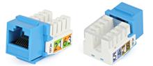 KJ2-8P8C-C5e-90-BL Вставка Keystone Jack RJ-45(8P8C), категория 5e, Dual IDC(110&Krone type), синяя Hyperline KJ2-8P8C-C5e-90-BL фото, купить, цена, магазин