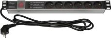 Блок розеток 6xDIN49440 Schuko Surge Arrest, 19” 1U, aluminium profile frame,16A On/Off Lighted Switch, 4000 Watt, 250V AC, 3x1.5mm2, 3m cord with DIN 49441 plu Estap M446ALSP фото, купить, цена, магазин