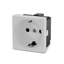 Hyperline M45-GE-WH Модуль розетки 2P+T Mosaic Hyperline M45-GE-WH фото, купить, цена, магазин