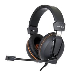Гарнитура игровая Gembird MHS-G100, черный/оранжевый, регулировка громкости, отключение микрофона, кабель тканевый 2,5м Gembird MHS-G100 фото, купить, цена, магазин