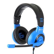 Гарнитура игровая Gembird MHS-G50, черный/синий, регулировка громкости, отключение микрофона, кабель тканевый 2.5м Gembird MHS-G50 фото, купить, цена, магазин