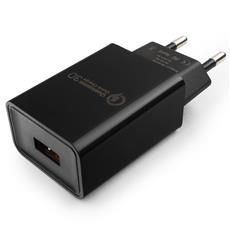 Адаптер питания Cablexpert MP3A-PC-17, QC 3.0, 100/220V - 1 USB порт 5/9/12V, черный Cablexpert MP3A-PC-17 фото, купить, цена, магазин