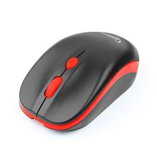 Мышь беспроводная Gembird MUSW-350, 2.4ГГц, черный/красный, встроенный аккумулятор, 3 кнопки+колесо-кнопка, 1600 DPI, батарейки в комплекте, блистер Gembird MUSW-350 фото, купить, цена, магазин