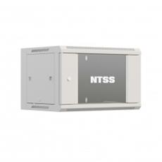 Шкаф настенный телекоммуникационный NTSS W 6U 600х450х370мм, 2 профиля 19, дверь стеклянная, боковые стенки съемные, задняя стенка, разобранный, серый RAL 7035 Emilink NTSS-W6U6045GS фото, купить, цена, магазин