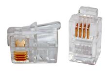 Hyperline PLUG-4P4C-P-C2-100 Телефонный разъем RJ-11(4P4C) (3 µ Hyperline PLUG-4P4C-P-C2-100 фото, купить, цена, магазин