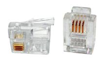 Hyperline PLUG-6P4C-P-C2-100 Телефонный разъем RJ-12(6P4C) (3 µ Hyperline PLUG-6P4C-P-C2-100 фото, купить, цена, магазин