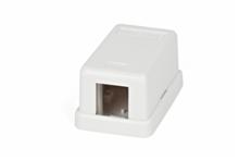 SBB1-1-WH Корпус настенной розетки для установки 1-ой вставки типа Keystone Jack, белый Hyperline SBB1-1-WH фото, купить, цена, магазин