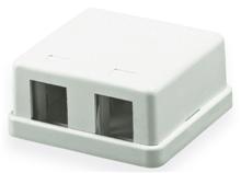 SBB1-2-WH Корпус настенной розетки для установки 2-х вставок типа Keystone Jack, белый Hyperline SBB1-2-WH фото, купить, цена, магазин