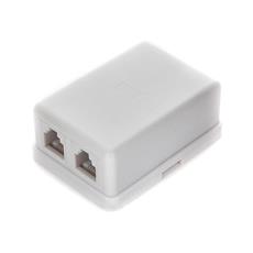 Розетка телефонная TA-102 RJ-11 (6P4C) внешняя 2 порта, белая Cablexpert TA-102 фото, купить, цена, магазин