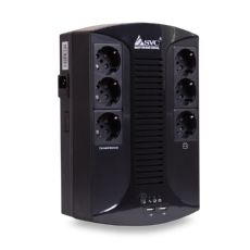 ИБП U-600, Smart, USB, Диапазон работы AVR: 165-275В, Бат.: 12В/7,5 Ач., 8 вых.: Shuko CEE7(4 с работой от батареи,4 сетевой фильтр), 2 вых.: IEC C13, Защита те SVC U-600 фото, купить, цена, магазин