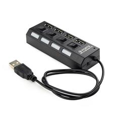 Концентратор USB 2.0 Gembird UHB-U2P4-02 с подсветкой и выключателем, 4 порта, блистер Gembird UHB-U2P4-02 фото, купить, цена, магазин